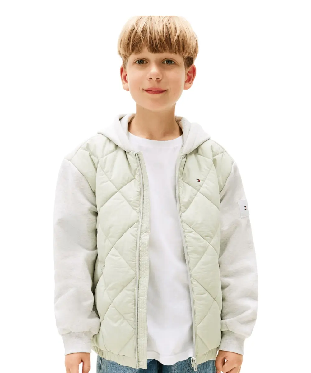 Tommy Hilfiger - Παιδικό Μπουφάν Quilted Hooded Relaxed Bomber KB0KB09736-M1C Πράσινο