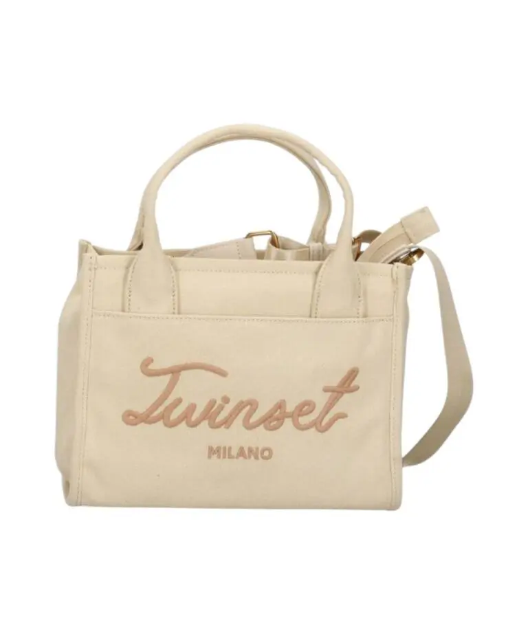 Twinset - Γυναικεία Τσάντα Signature Tote Medium c 261TB7290-13161 Μπεζ