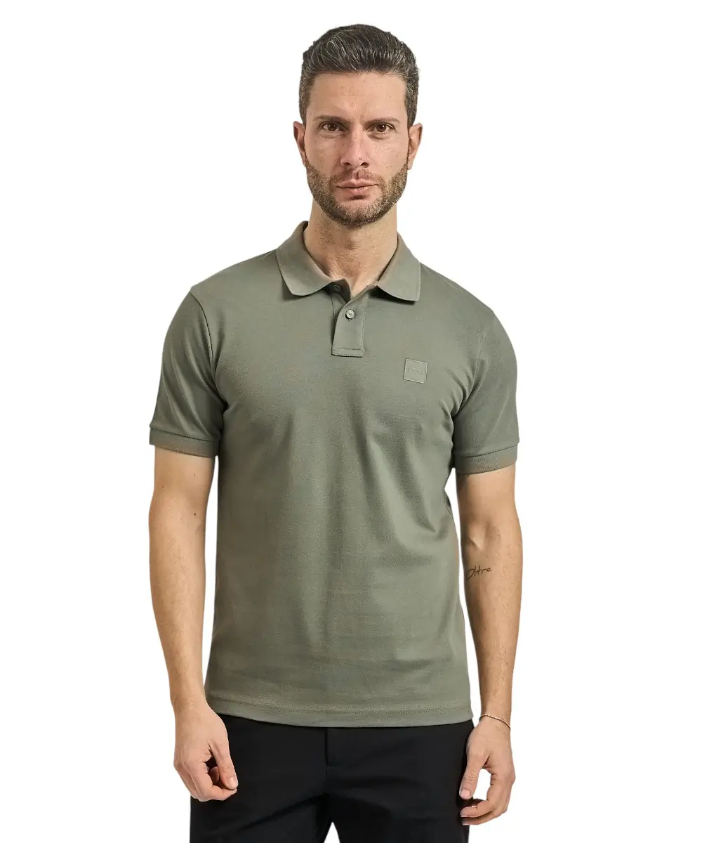 Hugo Boss - Ανδρικό Polo T-shirt Passenger Slim Fit 50507803-076 Λαδί