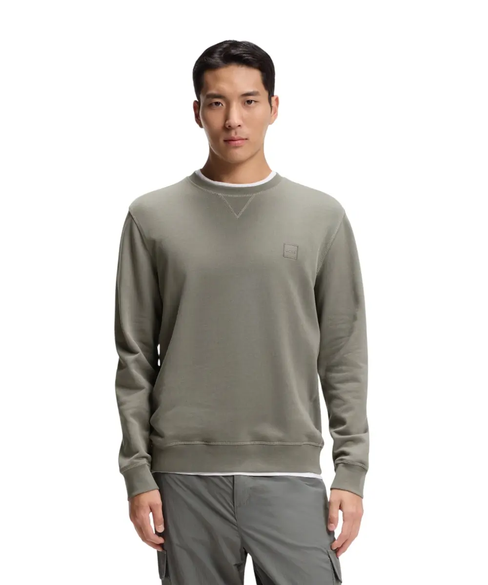 Hugo Boss - Ανδρικό Φούτερ Westart Cotton Terry 50509323-076 Γκρι