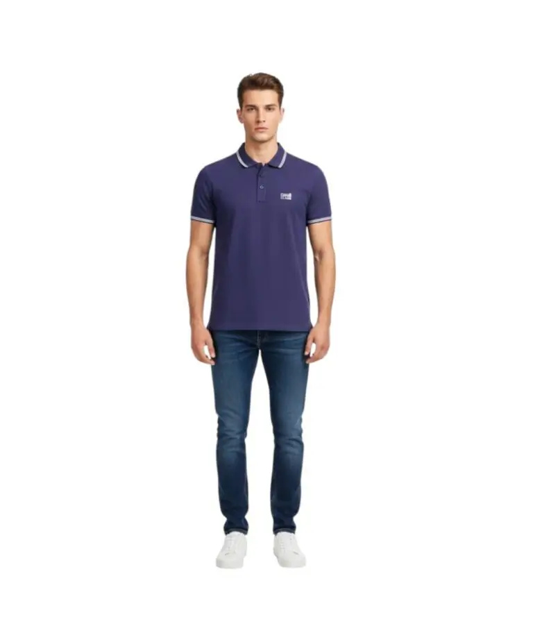 Cavalli Class - Ανδρική Μπλούζα Κοντομάνικη Polo Πικέ QXT64YKB002-04900 Μπλε Ναυτικό