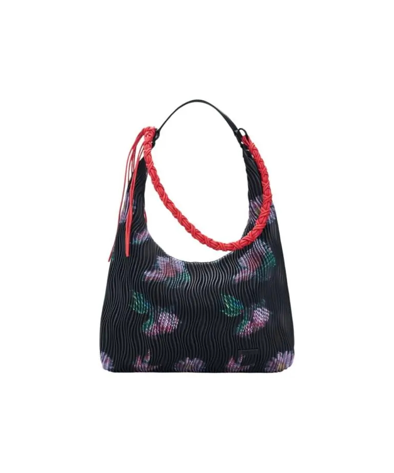 Desigual - Γυναικεία Τσάντα Ώμου Medium Oval Textured Bag / Xenon Samara 26SAXP57-2000 Μαύρο
