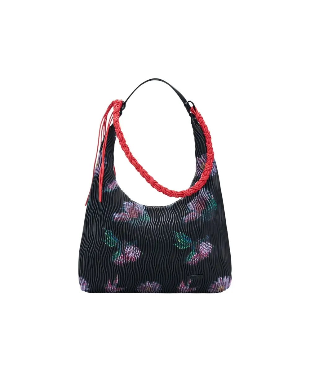 Desigual - Γυναικεία Τσάντα Ώμου Medium Oval Textured Bag / Xenon Samara 26SAXP57-2000 Μαύρο