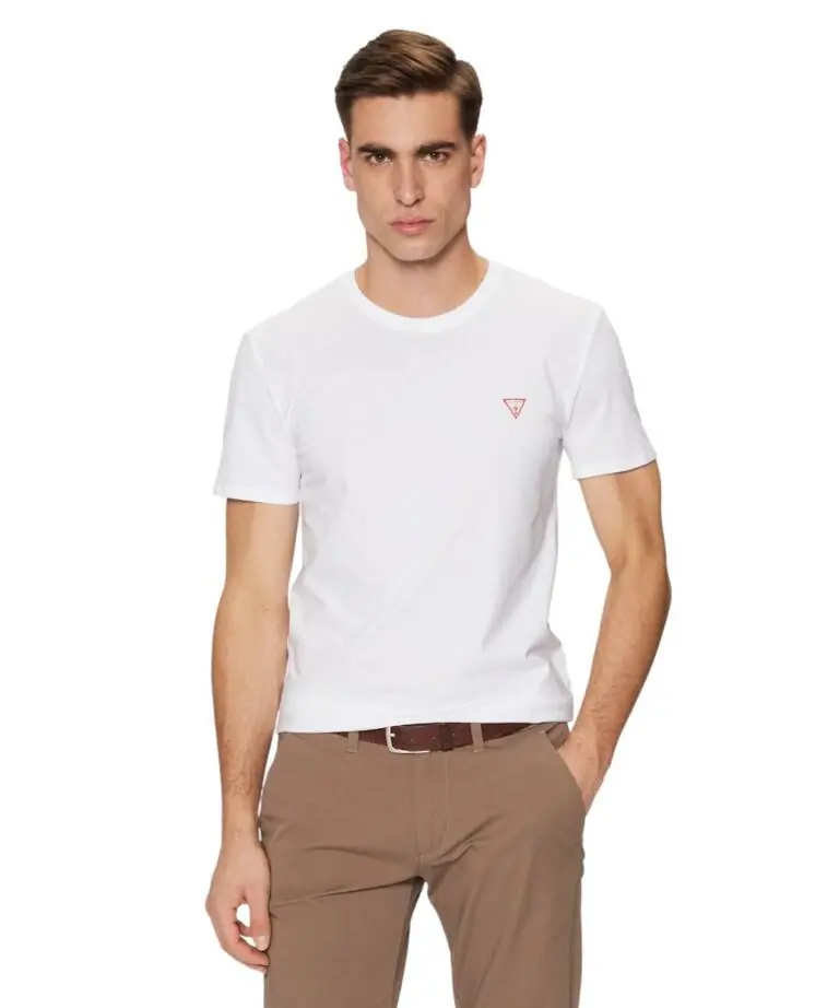 Guess - Ανδρικό T-shirt Short Sleeved Regular Fit M2YI24J1314-G011 Λευκό