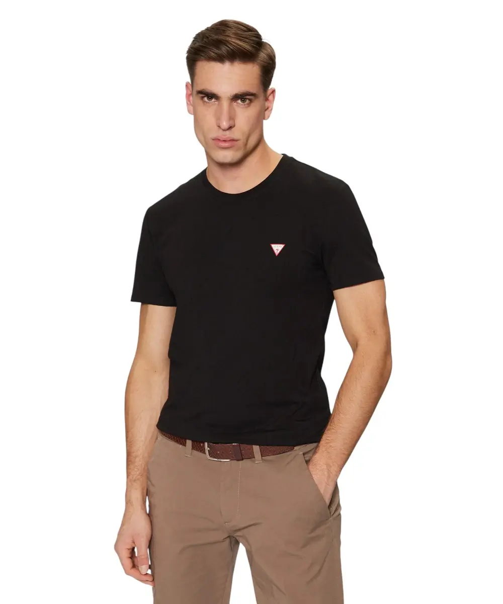 Guess - Ανδρικό T-shirt Short Sleeved Slim Fit M2YI24J1314-JBLK Μαύρο