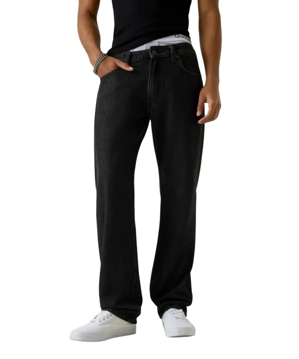 Guess - Ανδρικό Παντελόνι Τζιν G16 Straight M5YA1BD6571-IJVB Μαύρο