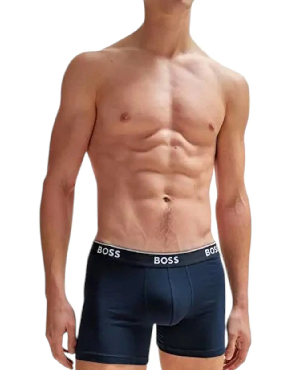 Hugo Boss - Ανδρικά Μποξεράκια Boxer Br 3p Power Long 50475282-480 Μπλε