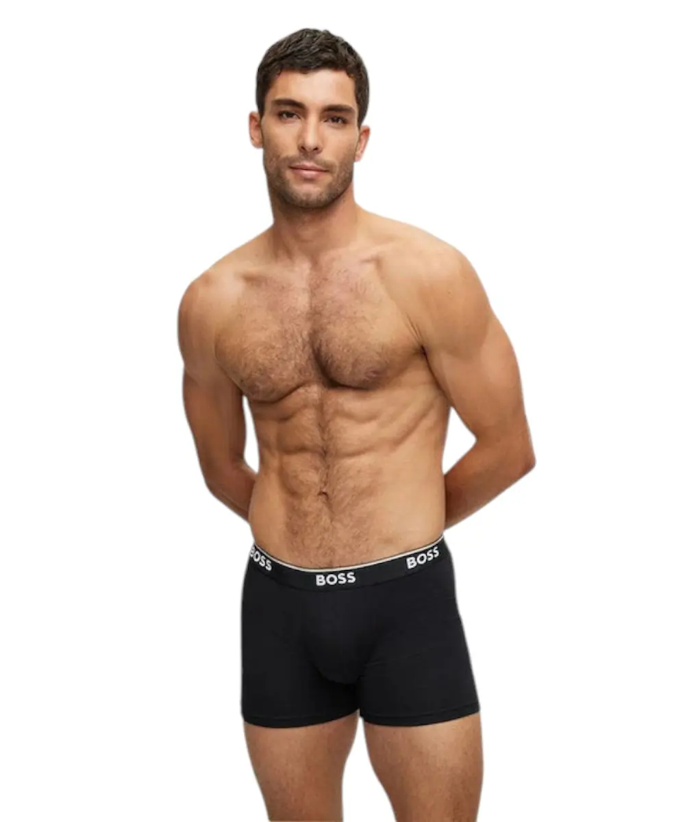Hugo Boss - Ανδρικά Μποξεράκια Boxer Br 3p Power Long 50475282-994 Μαύρο