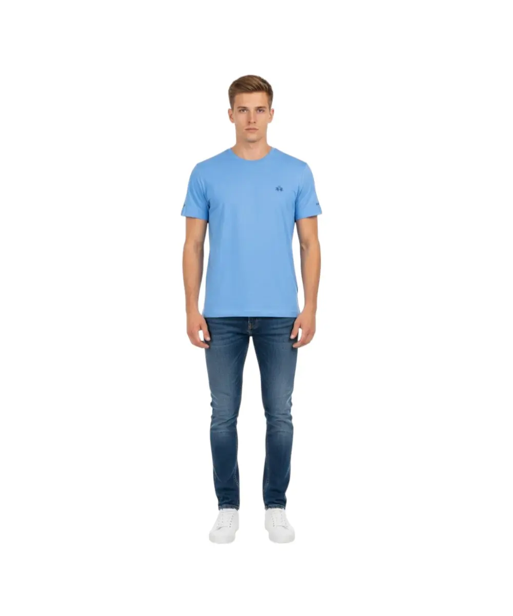 La Martina - Ανδρικό T-Shirt Heritage Regular Fit XMR010-JS206-07033 Γαλάζιο