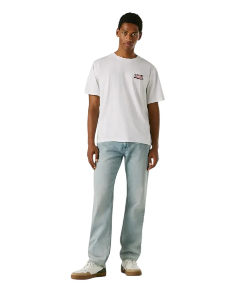 Pepe Jeans - Ανδρικό T-shirt Small Flag PM5010311-800 Λευκό