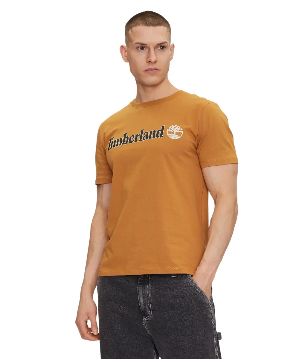 Timberland - Ανδρική Μπλούζα Kennebec River Linear Logo SL Tee Regular TB0A5UPQ-P47 Μουσταρδί