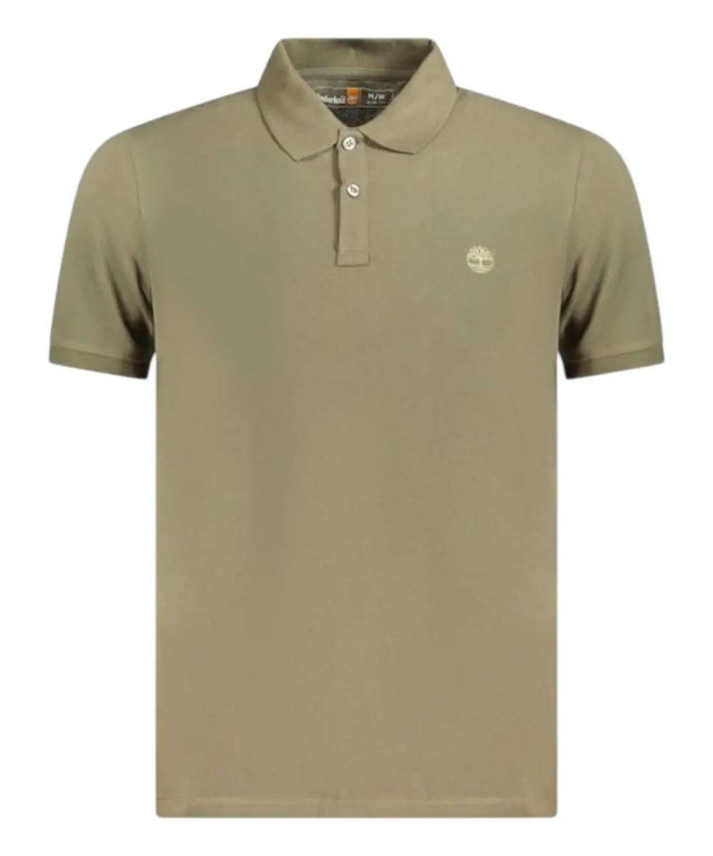 Timberland - Ανδρικό Κοντομάνικο T-shirt Polo Slim Fit Mε Λογότυπο Oyster River TB0A2BS1-AR5 Λαδί