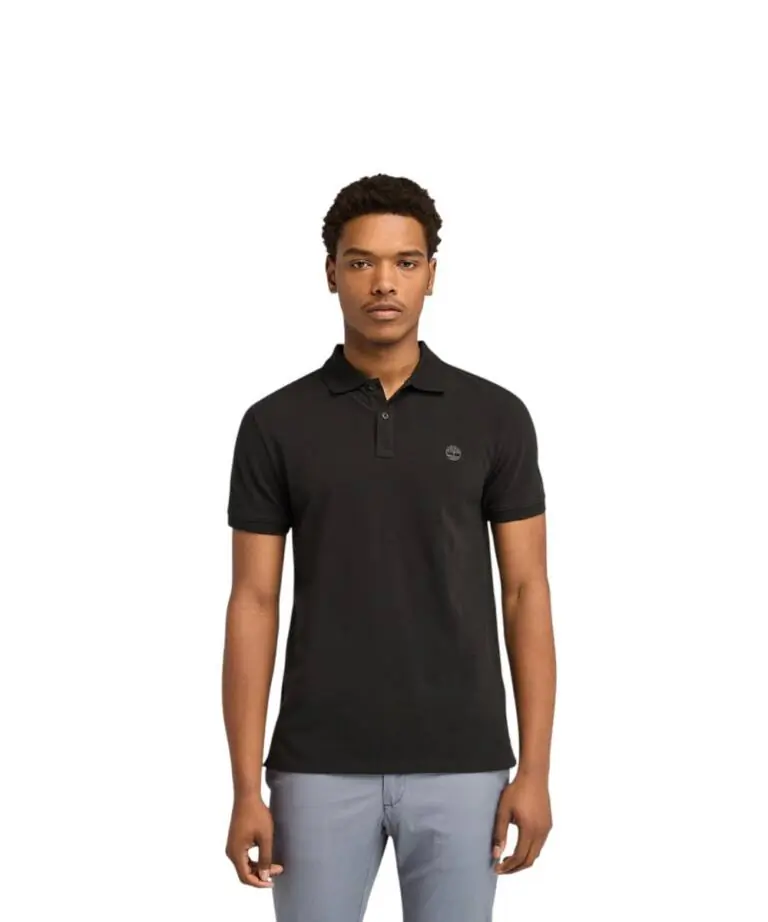 Timberland - Ανδρικό Κοντομάνικο T-shirt Polo Slim Fit Mε Λογότυπο Oyster River TB0A2BS1-X65 Μαύρο