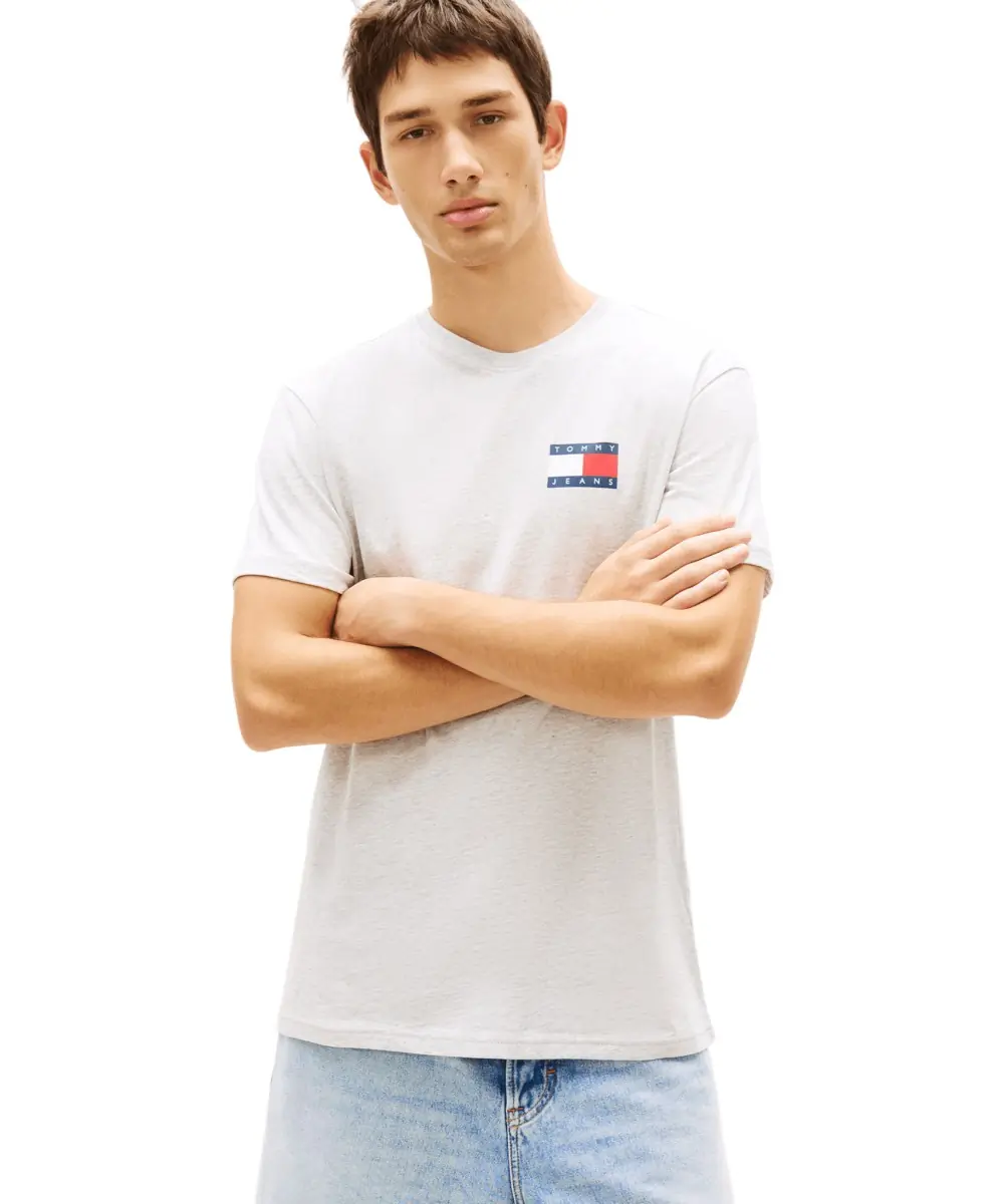 Tommy Hilfiger - Ανδρικό T-shirt Th Essential Flag Tee Regular Fit DM0DM20740-P08 Γκρι