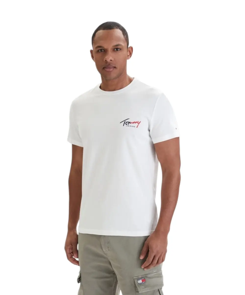 Tommy Hilfiger - Ανδρικό T-shirt Tjw Sign Slim Fit DM0DM22538-YBL Εκρού