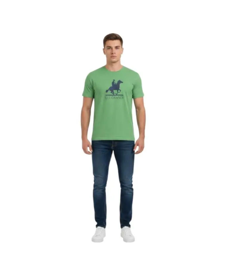 U.S. Grand Polo - Ανδρικό T-shirt Graphic Logo Regular Fit AU02646-13VERD Πράσινο