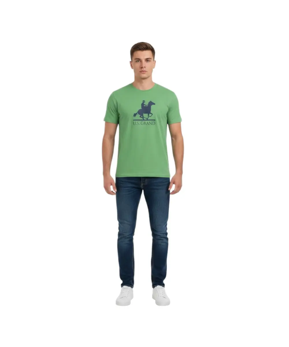 U.S. Grand Polo - Ανδρικό T-shirt Graphic Logo Regular Fit AU02646-13VERD Πράσινο