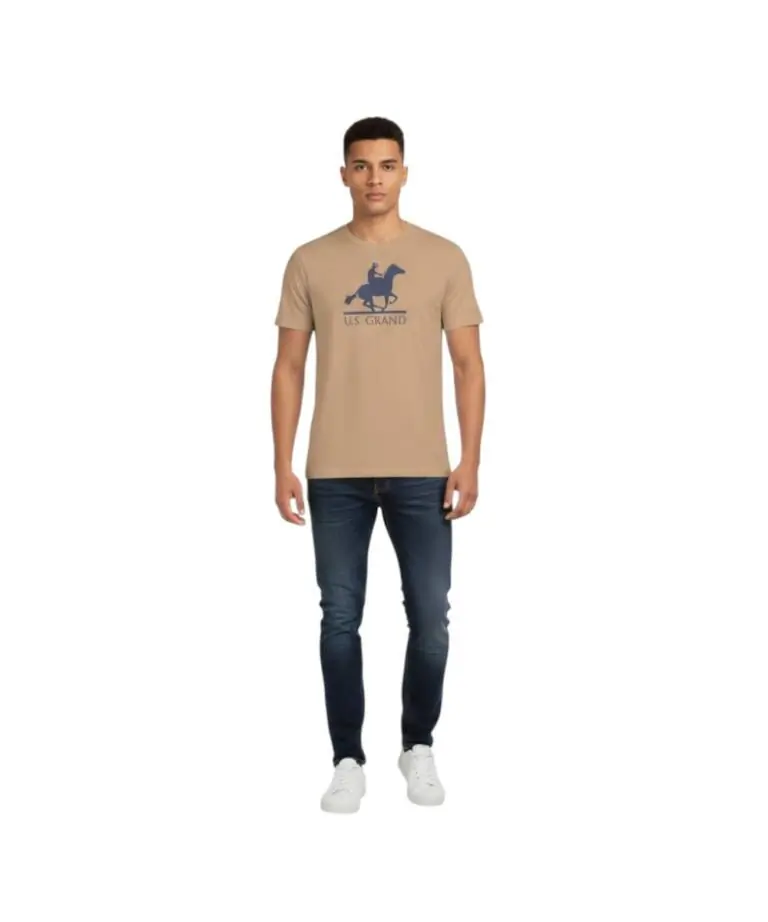 U.S. Grand Polo - Ανδρικό T-shirt Graphic Logo Regular Fit AU02646-18FANG Καφέ