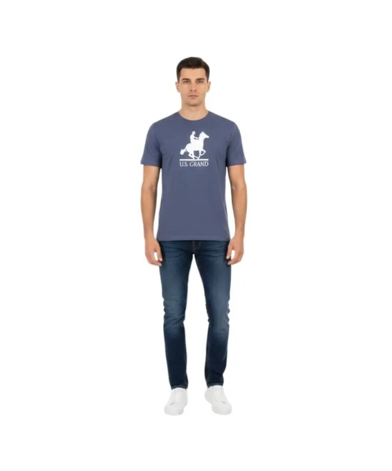U.S. Grand Polo - Ανδρικό T-shirt Graphic Logo Regular Fit AU02646-1NAVY Μπλε Ναυτικό
