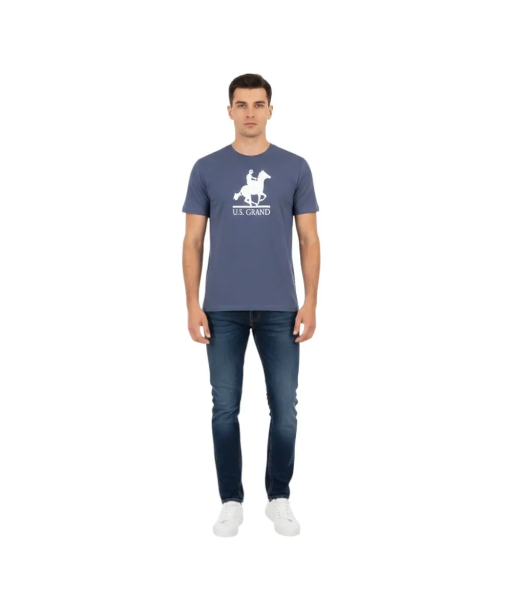 U.S. Grand Polo - Ανδρικό T-shirt Graphic Logo Regular Fit AU02646-1NAVY Μπλε Ναυτικό