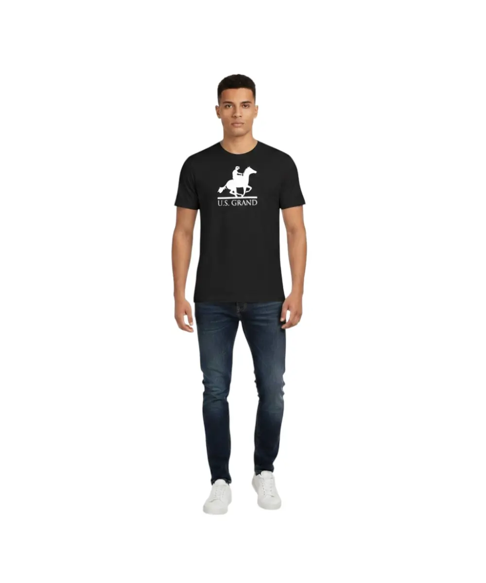 U.S. Grand Polo - Ανδρικό T-shirt Graphic Logo Regular Fit AU02646-23NERO Μαύρο