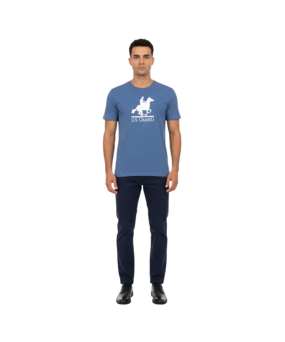 U.S. Grand Polo - Ανδρικό T-shirt Graphic Logo Regular Fit AU02646-2JEANS Μπλε