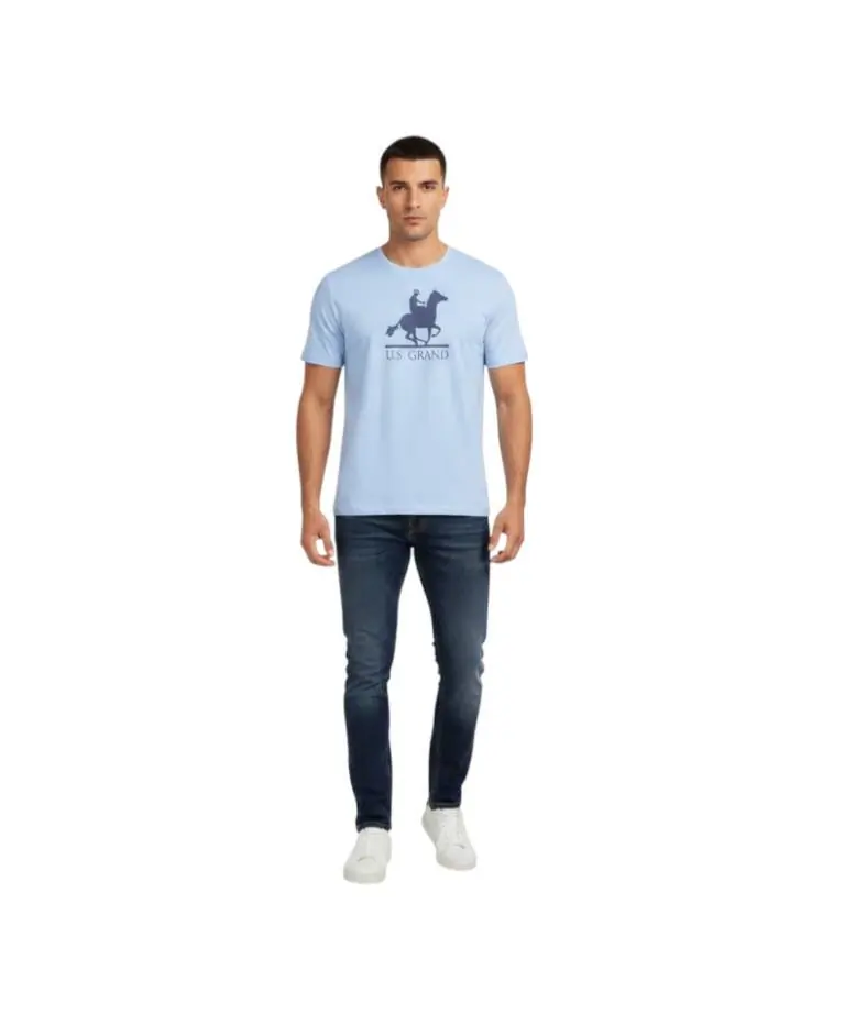 U.S. Grand Polo - Ανδρικό T-shirt Graphic Logo Regular Fit AU02646-4CIELO Σιέλ