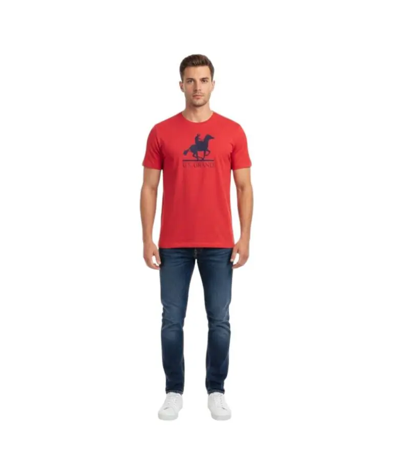 U.S. Grand Polo - Ανδρικό T-shirt Graphic Logo Regular Fit AU02646-8ROSSO Κόκκινο