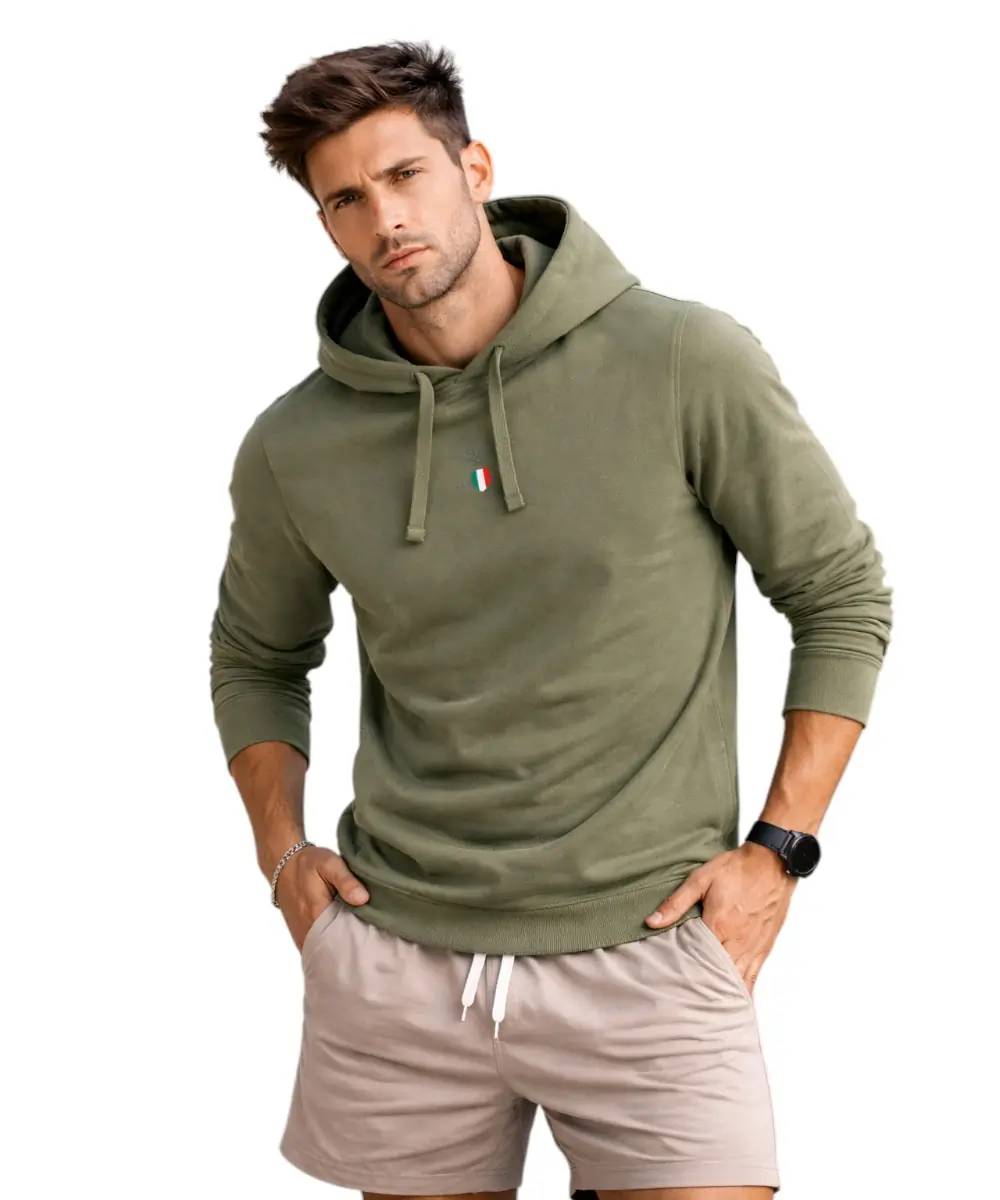 Accademia Militare - Ανδρική Μπλούζα Φούτερ Με Κουκούλα S6S669-5731-058 Λαδί