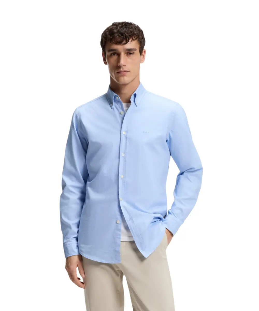 Hugo Boss - Ανδρικό Πουκάμισο Rickert_M Oxford Cotton 50519707-460 Γαλάζιο