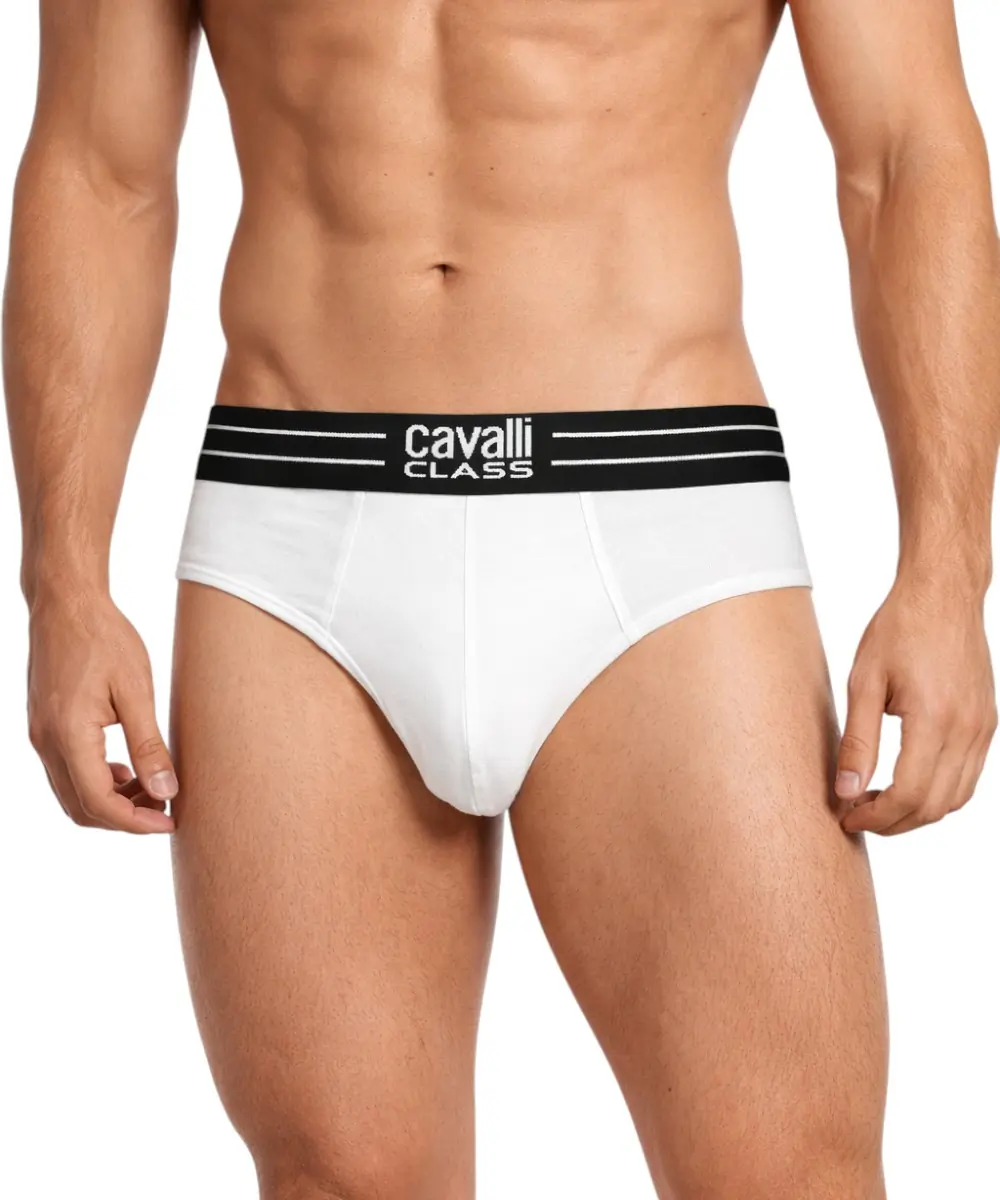 Cavalli Class - Ανδρικά Εσώρουχα Σλιπ 2Pack QXO01IJD003-00053 Λευκό