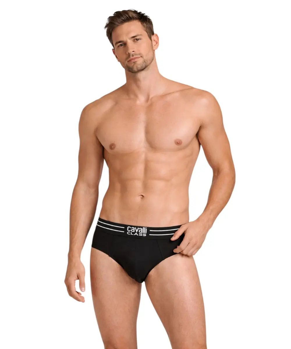 Cavalli Class - Ανδρικά Εσώρουχα Σλιπ 2Pack QXO01IJD003-05051 Μαύρο
