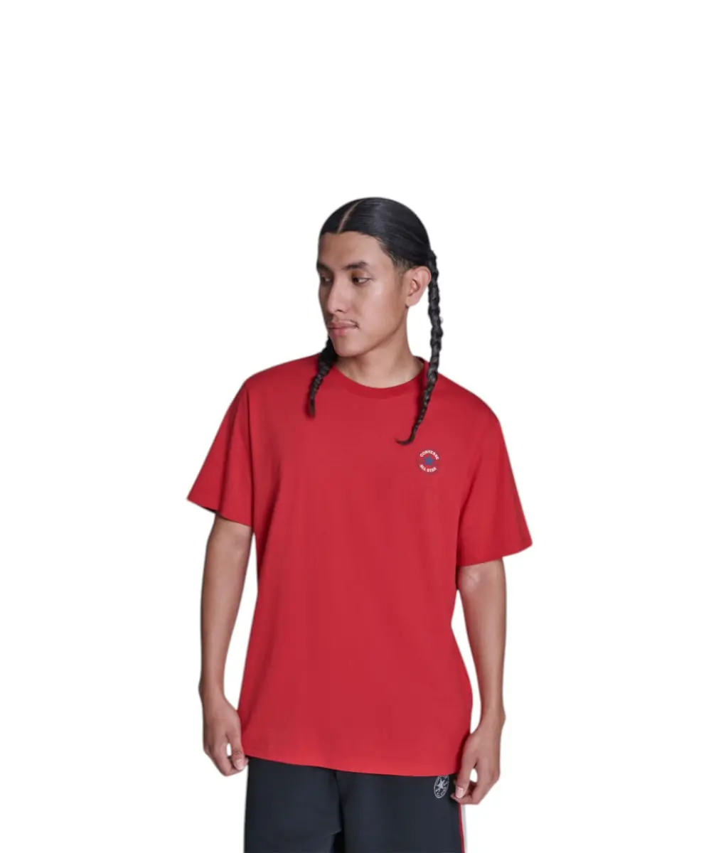 Converse - Ανδρικό T‑shirt Chuck Print Tee Standar Fit CVM5T565-610 Κόκκινο