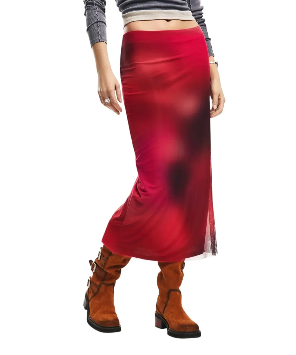 Desigual - Γυναικεία Φούστα Midi Asmee 26SWFK02-3098 Βιολετί