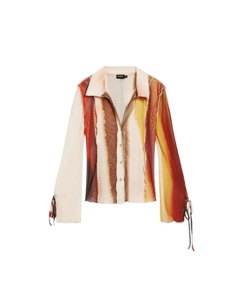 Desigual - Γυναικείο Πουκάμισο Paint Lacroix 26SWTK28-1001 Μπεζ