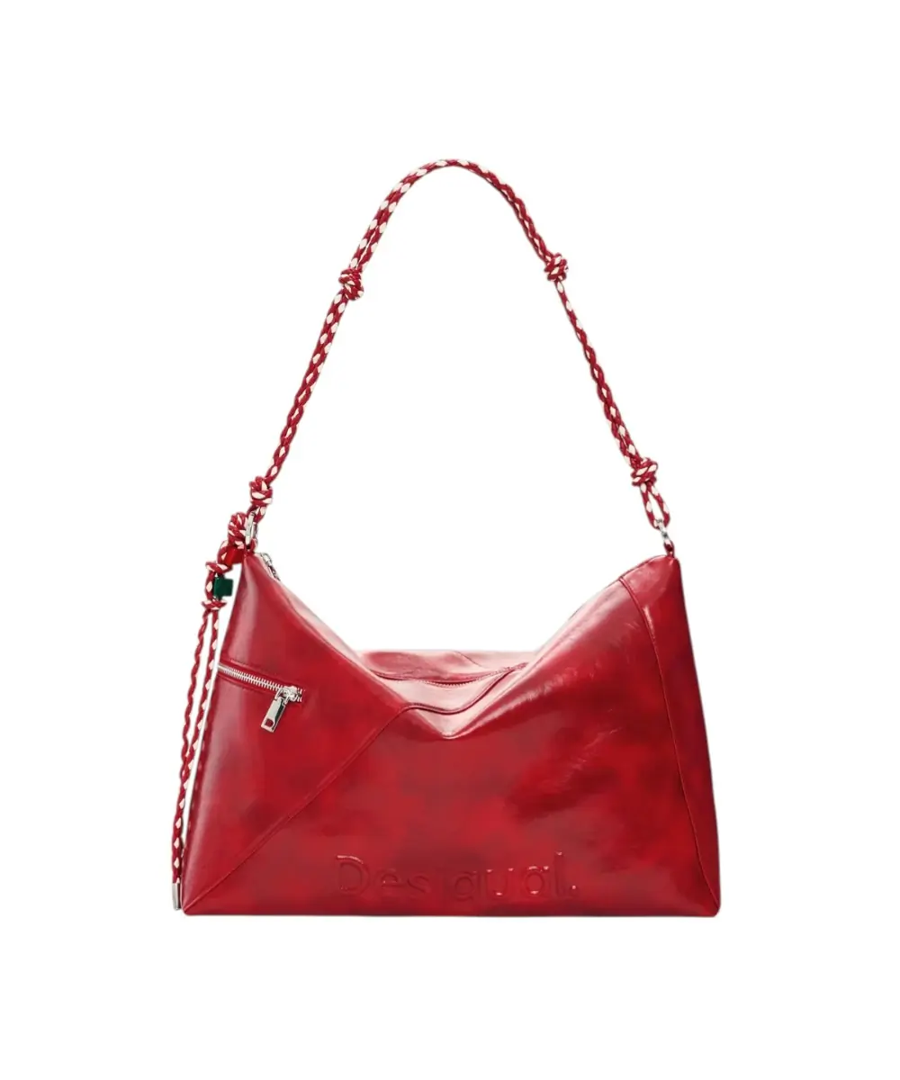 Desigual - Γυναικείο Τσάντα Ώμου Half Logo Leiria 2.0 26SAXPA8-3000 Κόκκινο