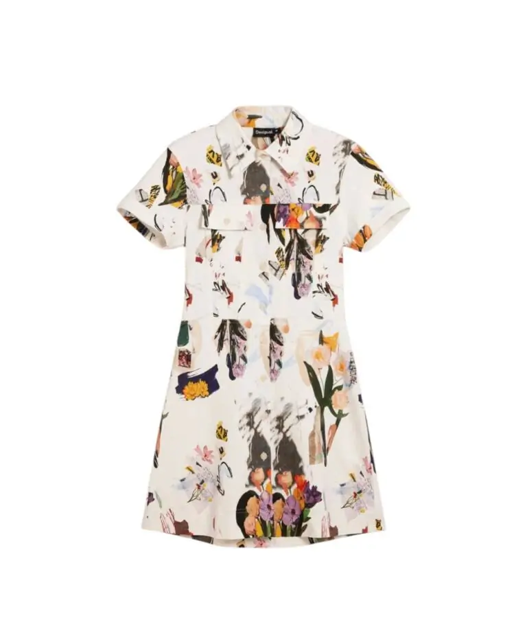 Desigual - Γυναικείο Φόρεμα Fini 26SWVW48-1008 Λευκό