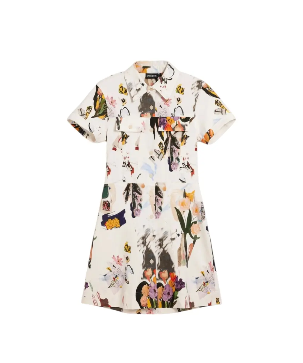 Desigual - Γυναικείο Φόρεμα Fini 26SWVW48-1008 Λευκό