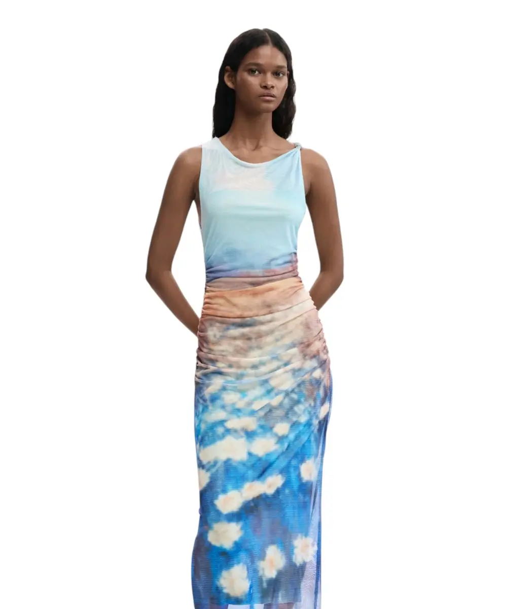 Desigual - Γυναικείο Φόρεμα Maxi Vermont 26SWVK28-5045 Γαλάζιο