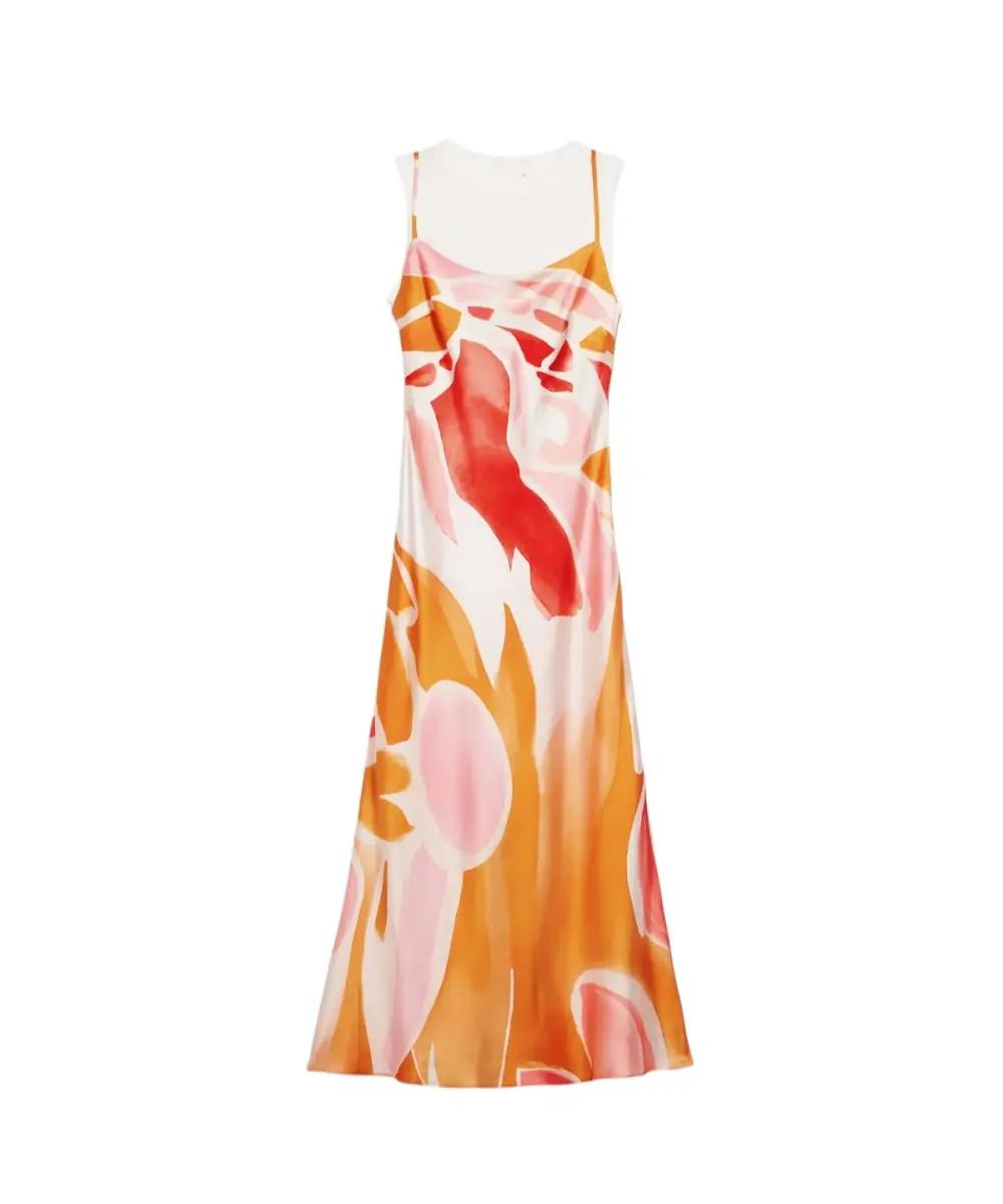 Desigual - Γυναικείο Φόρεμα Maxi Wave 26SWVW52-7002 Πορτοκαλί