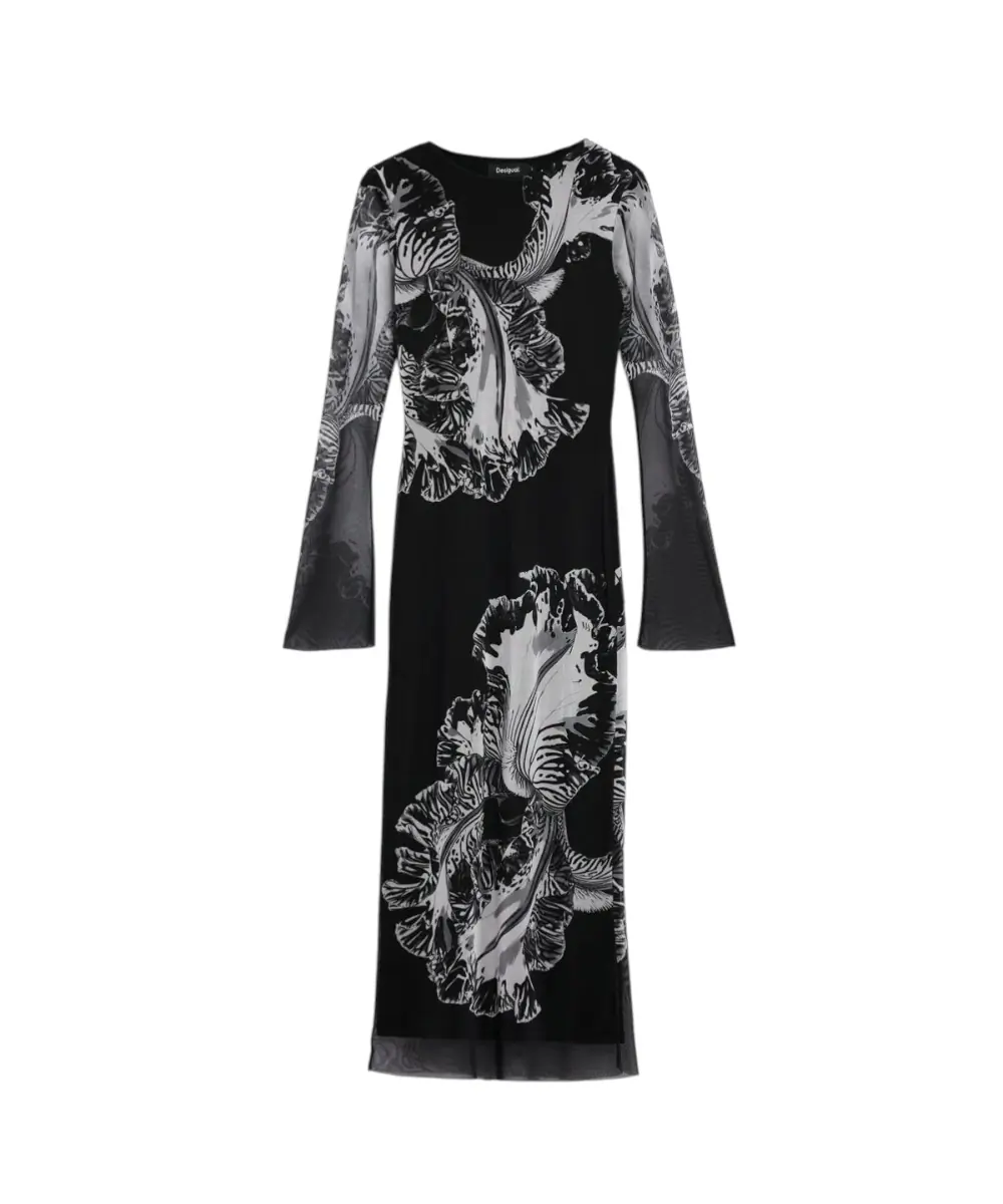 Desigual - Γυναικείο Φόρεμα Midi Reims Lacroix 26SWVK53-2000 Μαύρο