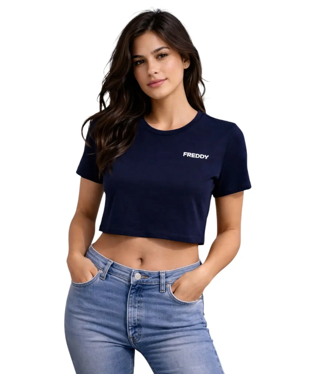 Freddy - Γυναικεία Μπλούζα T-Shirt Short-Sleeved Cropped S26WCYLT2-B109 Μπλε Ναυτικό