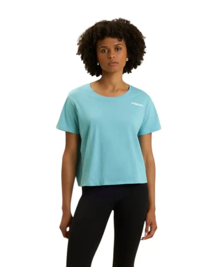 Freddy - Γυναικεία Μπλούζα T-Shirt Short-Sleeved Cropped S26WCYLT2-C69 Γαλάζιο