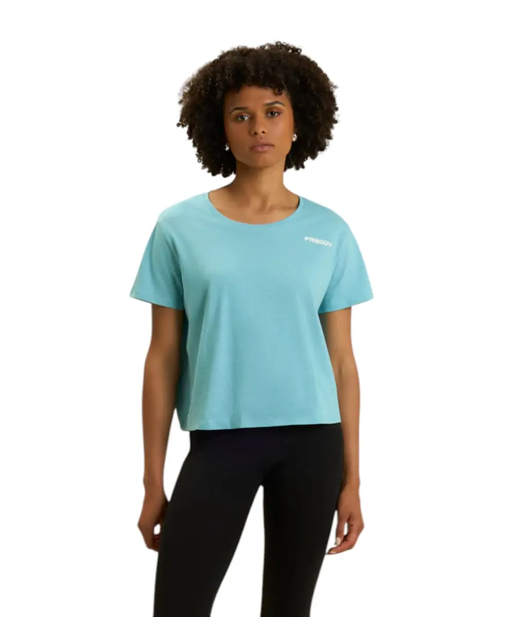 Freddy - Γυναικεία Μπλούζα T-Shirt Short-Sleeved Cropped S26WCYLT2-C69 Γαλάζιο