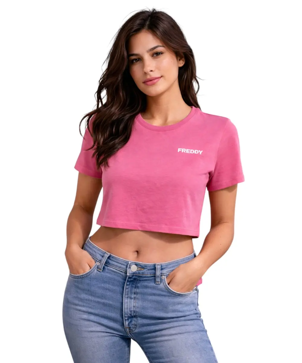 Freddy - Γυναικεία Μπλούζα T-Shirt Short-Sleeved Cropped S26WCYLT2-P47 Ροζ