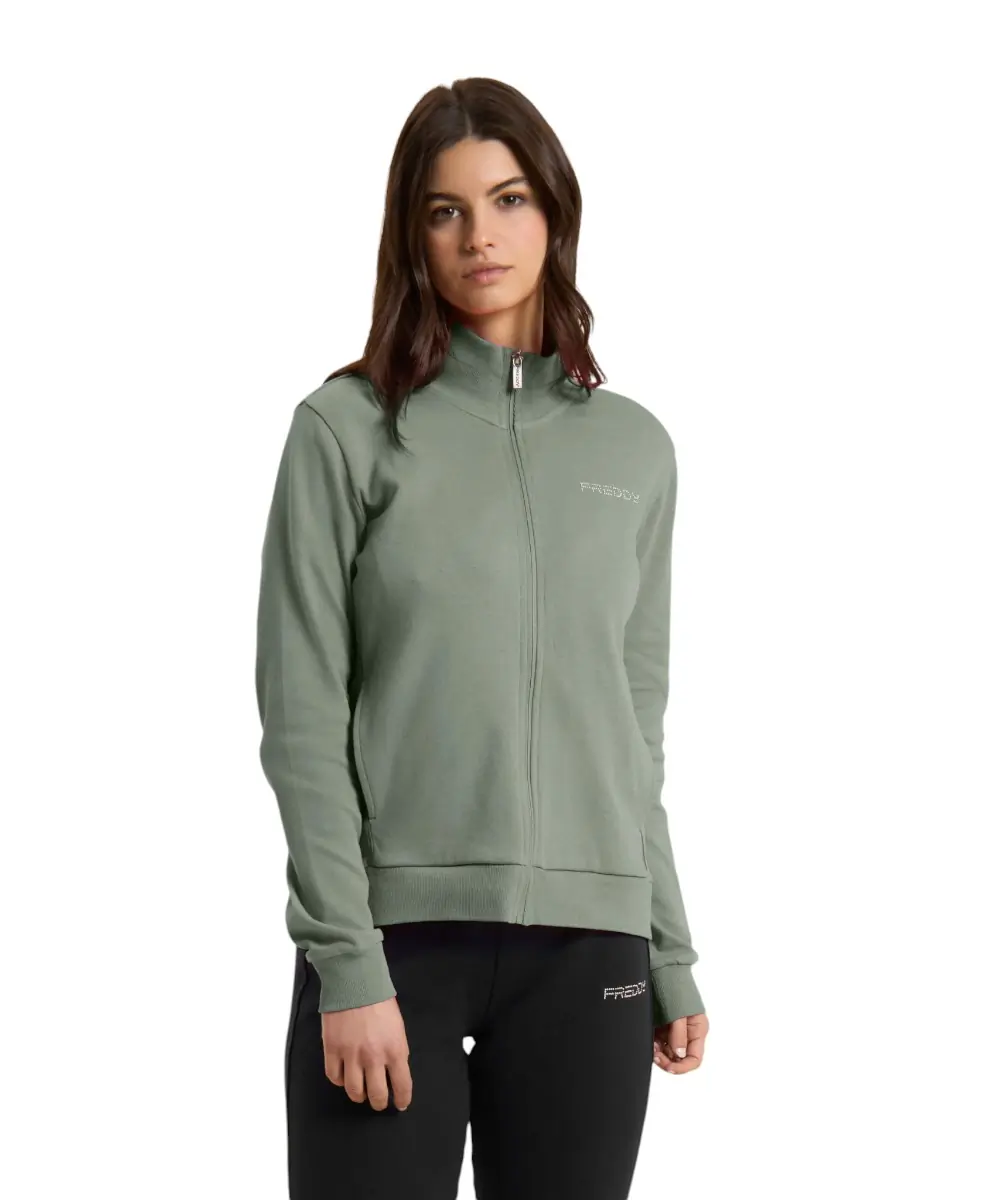 Freddy - Γυναικείο Σετ Φόρμας Zip And High Neck (Tracksuit) S26WTRK2-V96N Πράσινο/Μαύρο