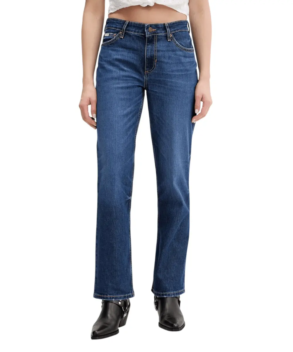 Guess - Γυναικείο Παντελόνι Τζιν G08 Mid Rise Straight W5YA98D6328-IJAG Μπλε