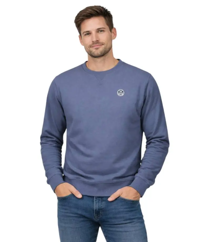 North Sails- Ανδρικό Φούτερ Hoodie Regular Fit 993035-000-0772 Μπλε Ουρανού