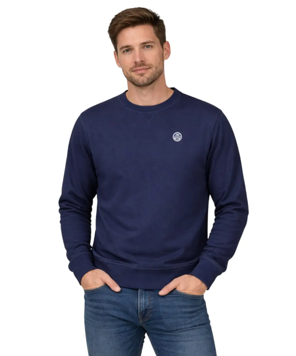 North Sails- Ανδρικό Φούτερ Hoodie Regular Fit 993035-000-0802 Μπλε Ναυτικό