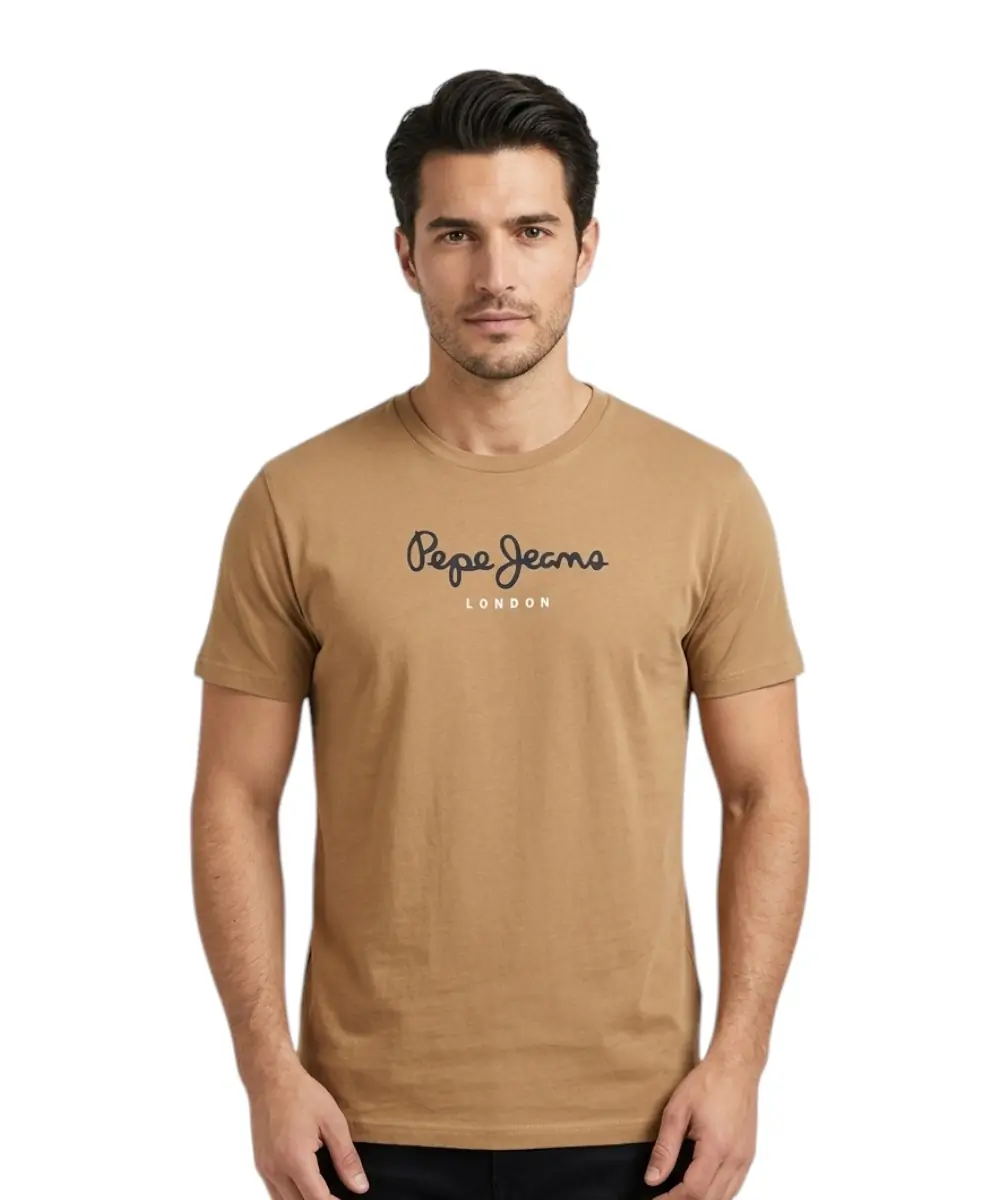 Pepe Jeans - Ανδρικό T-shirt Eggo N PM5010178-850 Καφέ Ανοιχτό